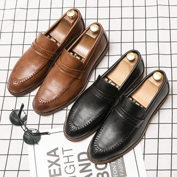 Moda din Piele Domn alunecare pe Pantofi pentru Bărbați de Afaceri de Conducere Pantofi Mocasini Handmade chaussure Petrecere Apartamente Rochie Pantofi pentru bărbați