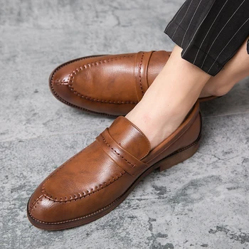 Moda din Piele Domn alunecare pe Pantofi pentru Bărbați de Afaceri de Conducere Pantofi Mocasini Handmade chaussure Petrecere Apartamente Rochie Pantofi pentru bărbați
