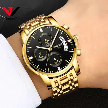 Relogio Masculino NIBOSI Ceas de Lux Bărbați Impermeabil de Aur Analog Cuarț ceas Rochie Plin de Oțel de Moda Ceas Sport Relogios
