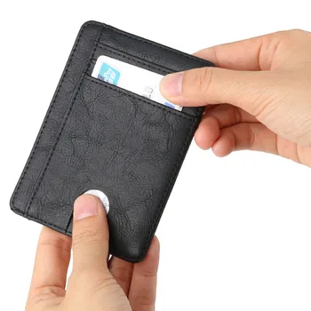 New Sosire RFID Blocking Slim Barbati din Piele Titularul Cardului de Credit, Femei de Afaceri, Mini-Card Bancar Caz Portofel Pentru Om Pungă Mică