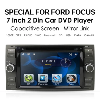 2 Din DVD Auto GPS Radio Multimedia Player Video Pentru Ford Focus Mondeo Tranzit C-MAX Fiest GPS RDS Furtul de Control Roata HD1080P
