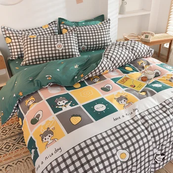 2020 verde nou set de lenjerie de pat Pastorală stil acasă set de pat pat de flori lenjerie de pat carpetă acopere, plat foaie fata de perna fata de băieți lenjerie de pat