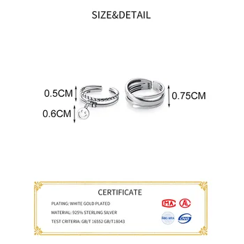 INZATT Real Argint 925 Fata Geometrice Inel Reglabil Pentru Femei de Moda de Petrecere Drăguț Bijuterii Fine Minimalist Accesorii