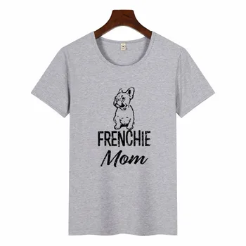 Frenchie Mama Amuzant Drăguț T-Shirt Bulldog Francez În Buzunar Print T Camasa Pentru Femei Bluze Casual Tricouri Femei Harajuku Femei Tricou