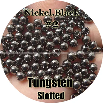 Nichel Negru #2, 100 Tungsten Margele, Cu Fante, Fly Tying, Pescuit