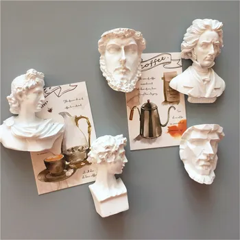 Nordic 3D Retro Magneți de Frigider Artistice Beethoven Sculptura Frigider Autocolant de Crăciun de Decorare Perete 1 BUC