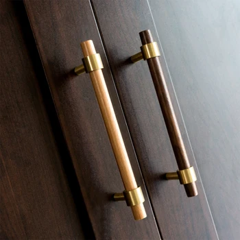 CTHome Fag alamă cupru pur mâner nou Chinezesc mobilier din lemn de nuc ușa dulapului dulap sertar mâner hardware