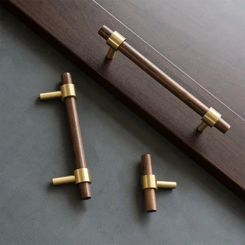 CTHome Fag alamă cupru pur mâner nou Chinezesc mobilier din lemn de nuc ușa dulapului dulap sertar mâner hardware