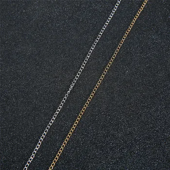 SAUVOO 10Yards/lot 2 mm, 2.5 mm, 3mm din Oțel Inoxidabil Vrac Colier cu Lanț de Aur de Argint de Culoare Extender Link-ul de Lanțuri de Bricolaj Bijuterii