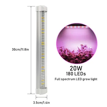 3pcs 20W Full Spectrum LED-uri Cresc Light T8 Tub de Plante Phytolamp în Creștere Lampa pentru Plante de Interior, Flori Vegs Semințele Cresc Cort