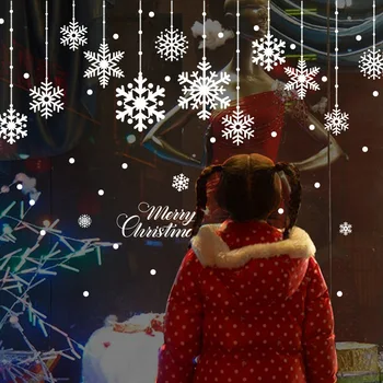 Crăciun fericit Fereastra autocolante Moș Crăciun Decorative Autocolante de Perete Home Decor Dormitor Camera de zi Detașabil Alb Decal