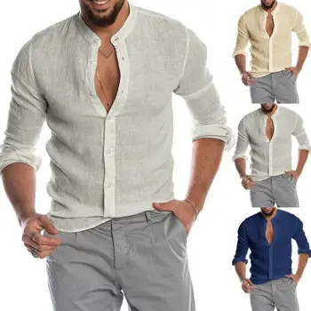 2020 nou camasa casual barbati lenjerie de pat din bumbac tricou vrac top cu maneci scurte T-shirt de primăvară și de vară, de toamnă petrecere a timpului liber