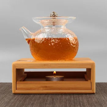 Mini Bambus Lumânare Ceai Cald de Bază Ceainic Raft de Depozitare Stil Chinezesc ceainic Set Ceai Aragaz cu Sfeșnic Titularii Accesorii