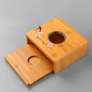 Mini Bambus Lumânare Ceai Cald de Bază Ceainic Raft de Depozitare Stil Chinezesc ceainic Set Ceai Aragaz cu Sfeșnic Titularii Accesorii