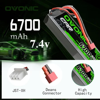Ovonic 2 Unități 80C 6700mAh 2S 7.4 V LiPo Hardcase Baterie Cu Decanii Plug Pentru Granit BLX 1/10 Masina RC Camion de Trăsură pentru două persoane truggy RC piese