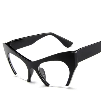 Retro Ochi de Pisică Ochelari Ochelari Negri Cadru Transparent Hlaf Cadru ochelari de Soare pentru Femei Brand de Lux Ochelari de Soare UV400 Ochelari
