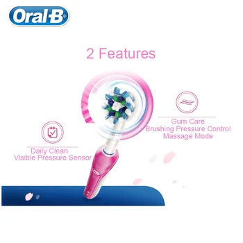 Oral B 3D Pro2000 Smart Sonic Periuta de dinti Electrica a Senzorului de Presiune de Încărcare Inductivă Periuță de dinți și Potrivit Capete de Periuta de dinti
