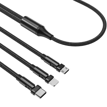 !ACCEZZ 3 în 1 Cablu USB 180 Grade Roti Tip C Cablu Micro USB 2A Rapid de Încărcare Pentru iPhone 12 11 Samsung Iluminat Cablu Cabluri