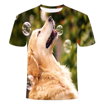 Vară nouă bărbați stil de design de personalitate topuri casual barbati moda all-meci de T-shirt de imprimare 3D câine animal tricou rotund gat