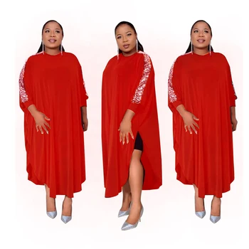 Noul Stil Clasic din Africa de Îmbrăcăminte pentru Femei Dashiki Moda Întinde Paiete Vrac Plus dimensiune Rochii Marime L XL XXL XXXL