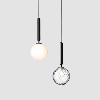 Nordic Lampă de Pandantiv minge de Sticlă hanglamp Noptiera picătură de lumină insula de bucatarie suspensie de lumină led-uri moderne de proiectare acasă de iluminat de arta