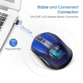 VicTsing PC140 Mouse-ul fără Fir 1600 DPI USB Optical Mouse de Calculator Portabil Ergonomic Șoareci Cu Receptor USB Pentru Notebook Laptop