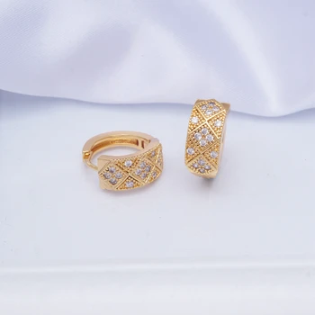 Drăguț Cerc de Cercuri AAA Zirconia Gold Mici Pline de Hoop Cercei pentru Femei Dubai Bijuterii de Nunta