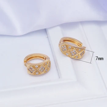 Drăguț Cerc de Cercuri AAA Zirconia Gold Mici Pline de Hoop Cercei pentru Femei Dubai Bijuterii de Nunta