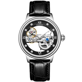GUANQIN Nouă bărbați ceasuri de top de brand de lux Luminos Automate ceas barbati Tourbillon impermeabil aur Mecanice relogio masculino