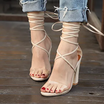 Size34-43 Sandale cu Toc Femei Crucea Strappy Sandale Femei Pantofi de Vara pentru Femeie Instagram Sandale Sezon m137