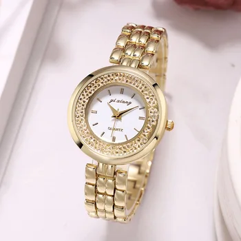 2020 Nou Doamnelor Rochie Ceasuri Ceas De Aur Relogios De Moda De Lux Stras Ceasuri Pentru Femei Brățară Ceas Din Oțel Inoxidabil Cuarț