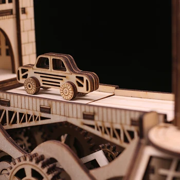 3D DIY Creative Assembly Model London Tower Bridge Creative din Lemn Mecanică Construirea de Puzzle-uri Cadou Pentru 14+