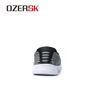 OZERSK Brand Respirabil Pantofi Casual Mocasini, Adidași Bărbați Apartamente Țesute Pantofi Confortabili Alunecare Pe Pantofi de Lumină Bărbați de Mari Dimensiuni 38~45