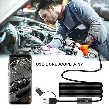 Endoscop Pentru Autoturisme USB Bronhoscop, Endoscop Camera IP68 rezistent la apa Șarpe Camera de Inspecție HD Camera Pentru Smartphone