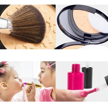 13Pcs Copii Pretinde Juca solubil în Apă Machiaj Jucărie cu Roz din Piele Sac de Cosmetice Cosmetice make up jucărie pentru fete Ziua de nastere jucarii