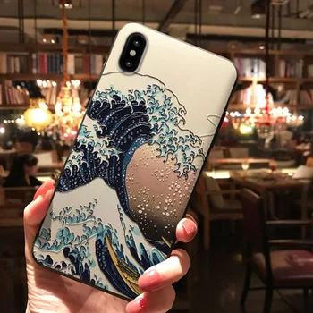 Valurile oceanului 3D Grava Cazul în care Telefonul pentru Huawei P20 P30 P40 Mate 10 20 30Lite Pro Onoare 8X 9 10 20 30Pro Moale capacul din Spate