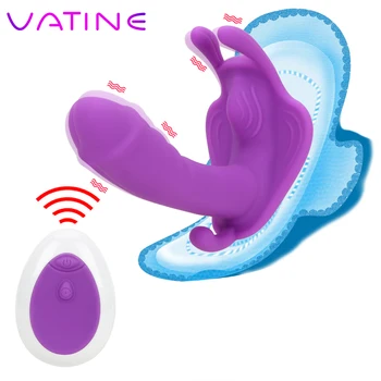 VATINE Fluture Portabil Dildo Vibrator Stimulator Clitoris Jucarii Sexuale pentru Femei Masturbare G Spot Masaj Vibrator Chilotei