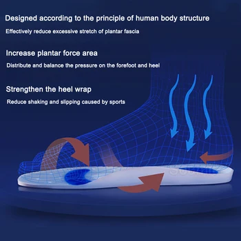 Gel de silicon Ortezare Branț pentru Om Femeile Picioare Plate Suport Arc Pantofi Ortopedici Pad Masaj Absorbție de Șoc a Introduce Perna