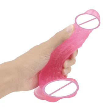 OLO Moale Jelly Vibrator ventuza Mare Penis Fals G-spot Orgasm Anal, Dop de Fund Jucarii Sexuale Pentru Femeile de sex Feminin Masturbari