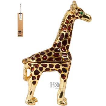 H&D Inel de Suport Rabatabil Breloc Cutii pentru Cadouri ,Cutii de Bijuterii Organizator Titularul de Afișare (girafa breloc cutie)
