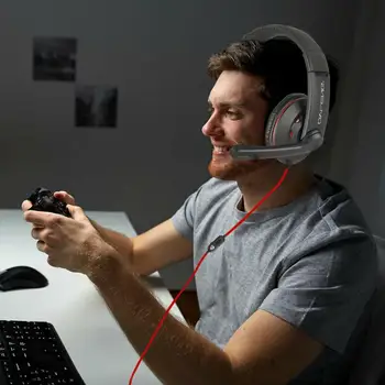 Profesionale cu Led Lumina Gamer Căști Pentru Calculator PS4 Jocuri Căști Reglabil Bass Stereo PC cu Fir Căști Cu Microfon X-BOX