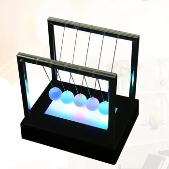 LED Newton Pendul Bile Leagăn din Oțel Echilibru Minge Știința Fizicii Pendul Birou Jucărie Ornament Pentru Decorarea Biroului de Jucărie