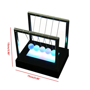 LED Newton Pendul Bile Leagăn din Oțel Echilibru Minge Știința Fizicii Pendul Birou Jucărie Ornament Pentru Decorarea Biroului de Jucărie