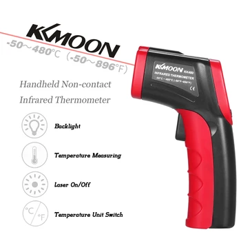 KKmoon LCD Termometru -50~480℃ Handheld Digital Non-contact, de Temperatură IR Tester Pirometru Industriale Termometru cu Infraroșu