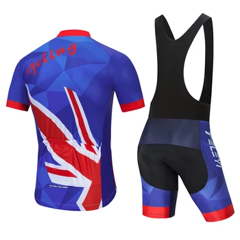 Marea britanie Echipa Jersey Set Bărbați Ciclism Îmbrăcăminte Maneca Scurta, Haine de Ciclism Uniformă Biciclete Rutier Vara TELEYI Ropa Ciclismo Maillo