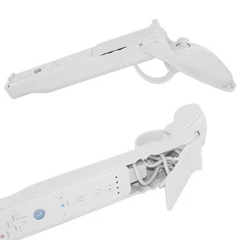 Pentru Pistol Wii Remote Controller Arma Detasabila Arma De Fotografiere Pentru Nintendo Wii Controller De Gaming Accesorii De Culoare Alb/Negru