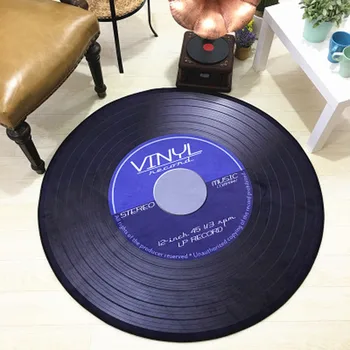 Vintage Personalitate Rotund Covor Muzica pe Vinyl de Podea cu Design Saltea pentru Dormitor, Camera pentru Copii Scaun de Calculator, Muzică Magazin de Covoare Zona