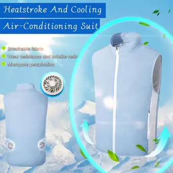 Aer Condiționat Îmbrăcăminte, Ventilator Vesta de sex Masculin Smart Fan Ciclism vesta de Răcire Usb de Încărcare în aer Liber Sudare Răcire Haine de Vară