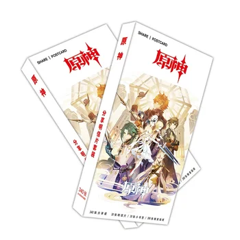 340 Buc/Set Nou Joc Genshin Impact Mare carte Poștală joc Anime Caracter Felicitare Mesaj de Card Cadou Cosplay