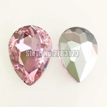 Fabrica de vânzări roz pointback bună calitate AAA+ Sticla Cristal în formă de picătură strasuri de Unghii, accesorii de îmbrăcăminte SWSP009